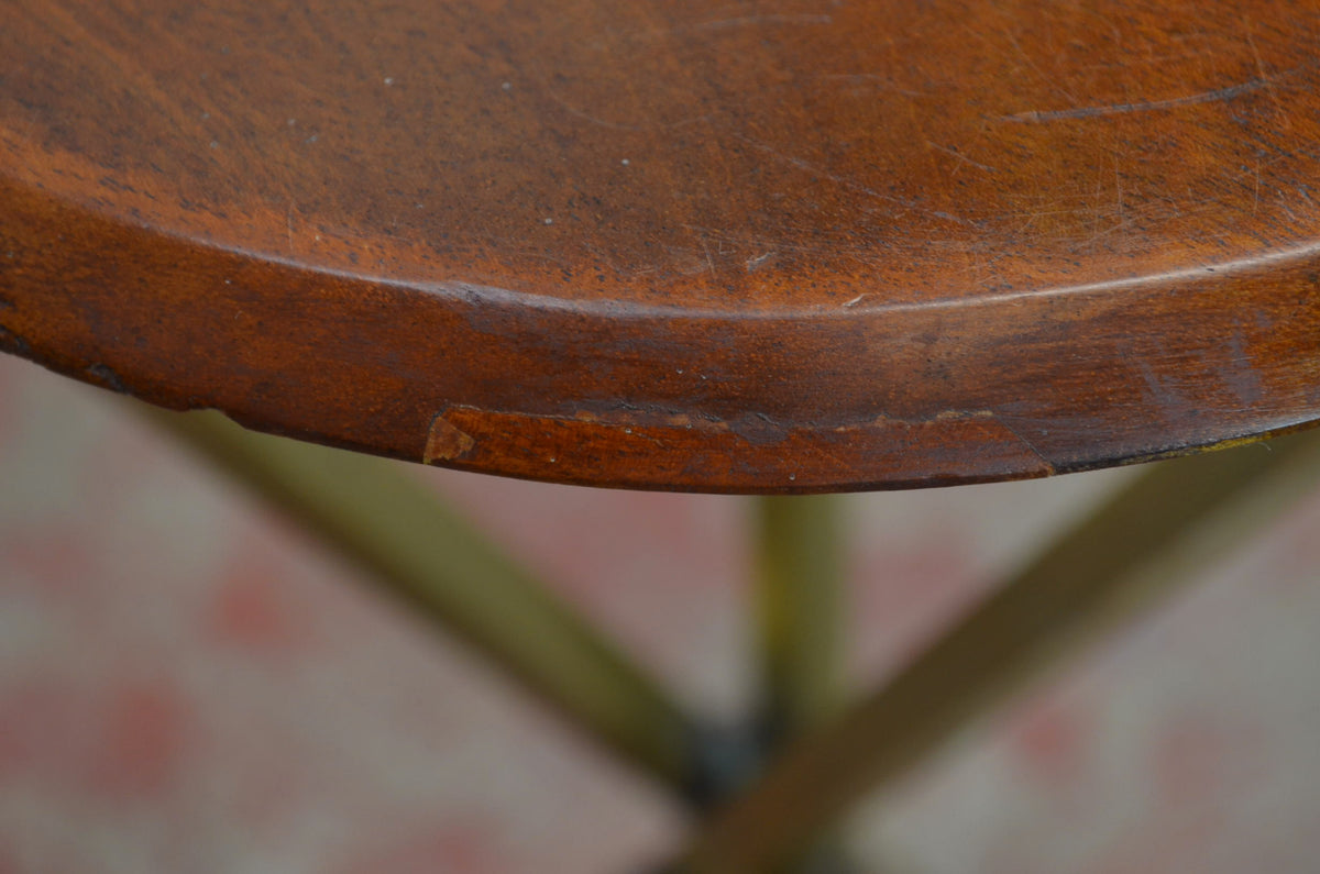 Arts & Crafts Brass & Wood Side Table