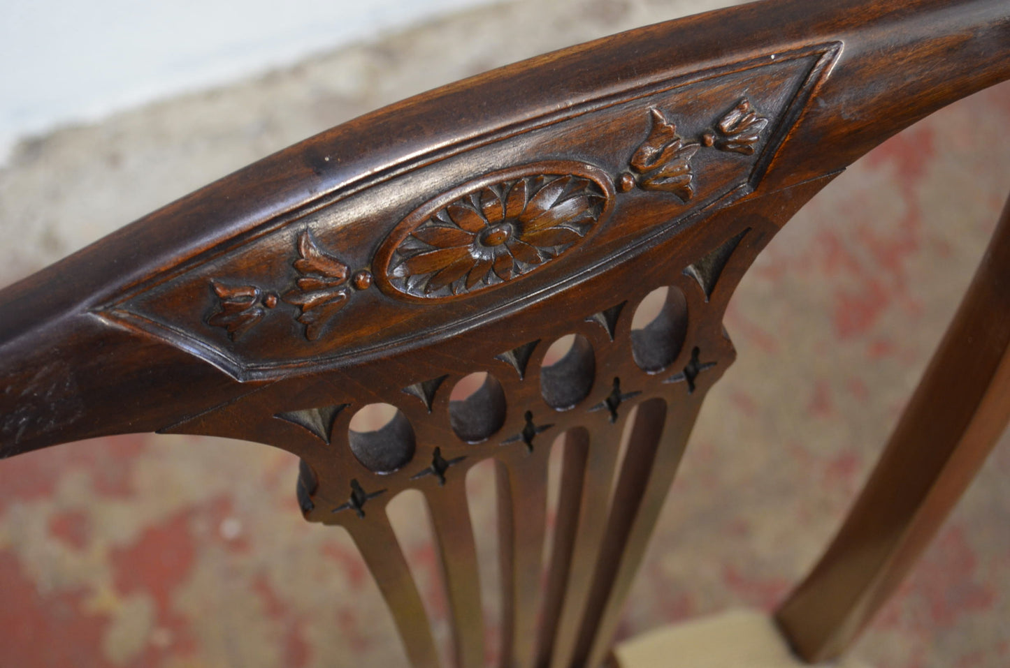 An Antique Mahogany Side Chair With Floral Tapestry Seat