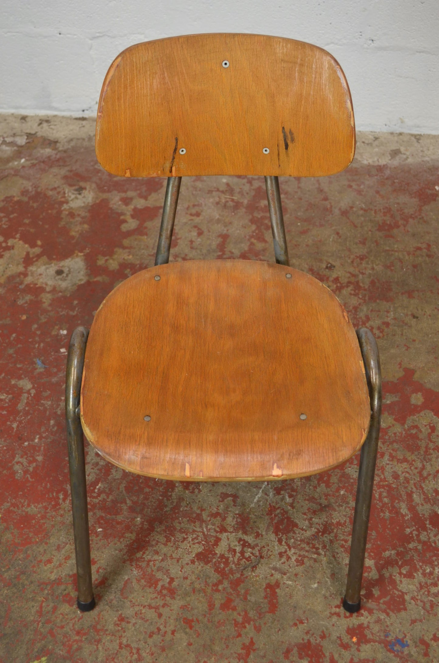 Set Of Four Vintage Stacking Industrial Chairs