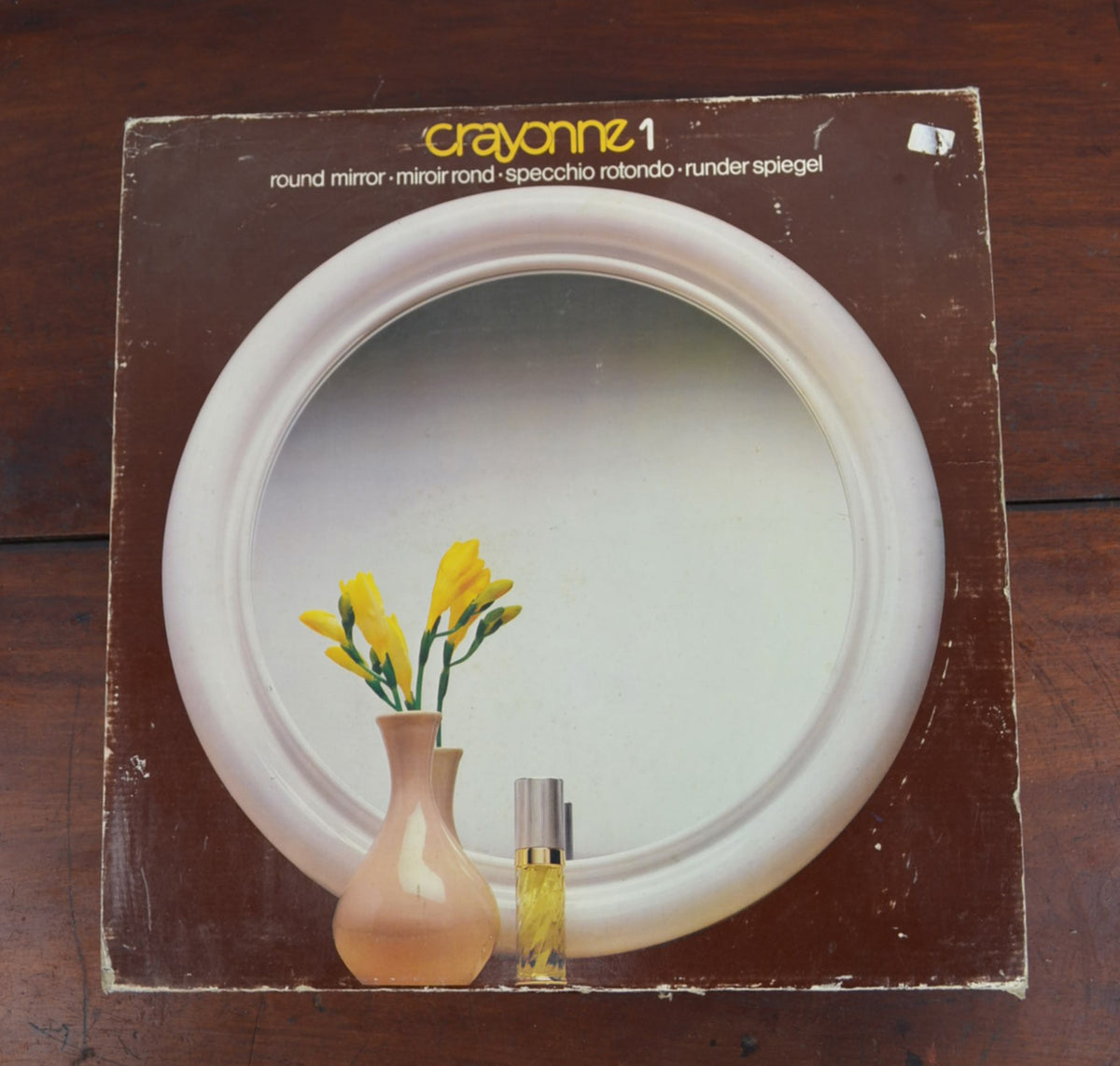 Vintage Circular Wall Mirror by Crayonne