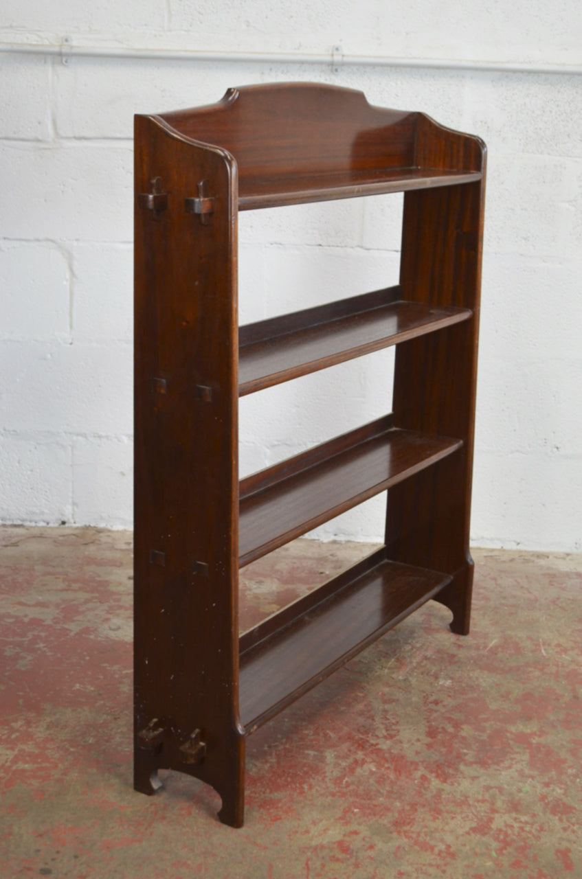 Arts & Crafts Inspired Mahogany Open Bookcase