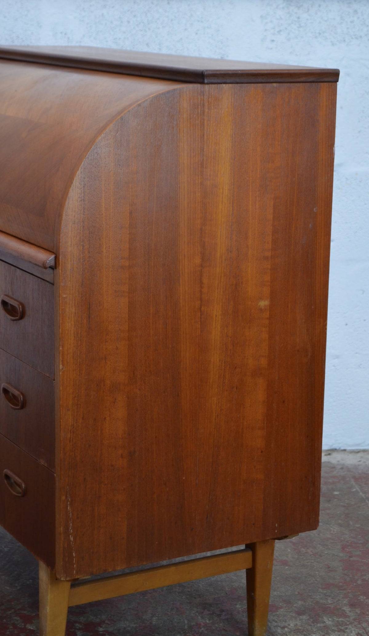 Vintage Mid Century Cylinder Bureau