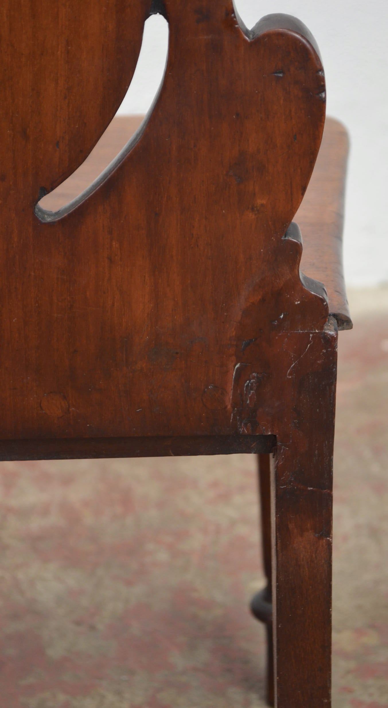 A Pair Of Antique Victorian Mahogany Hall Chairs