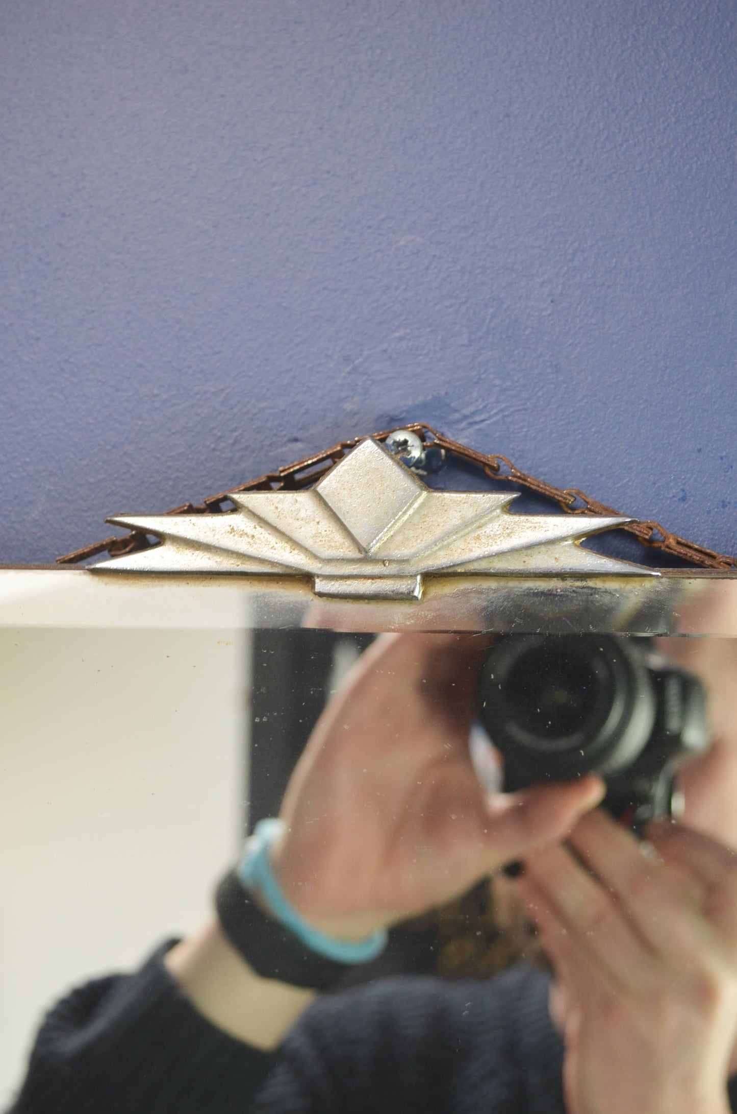 Art Deco Wall Mirror With Swag