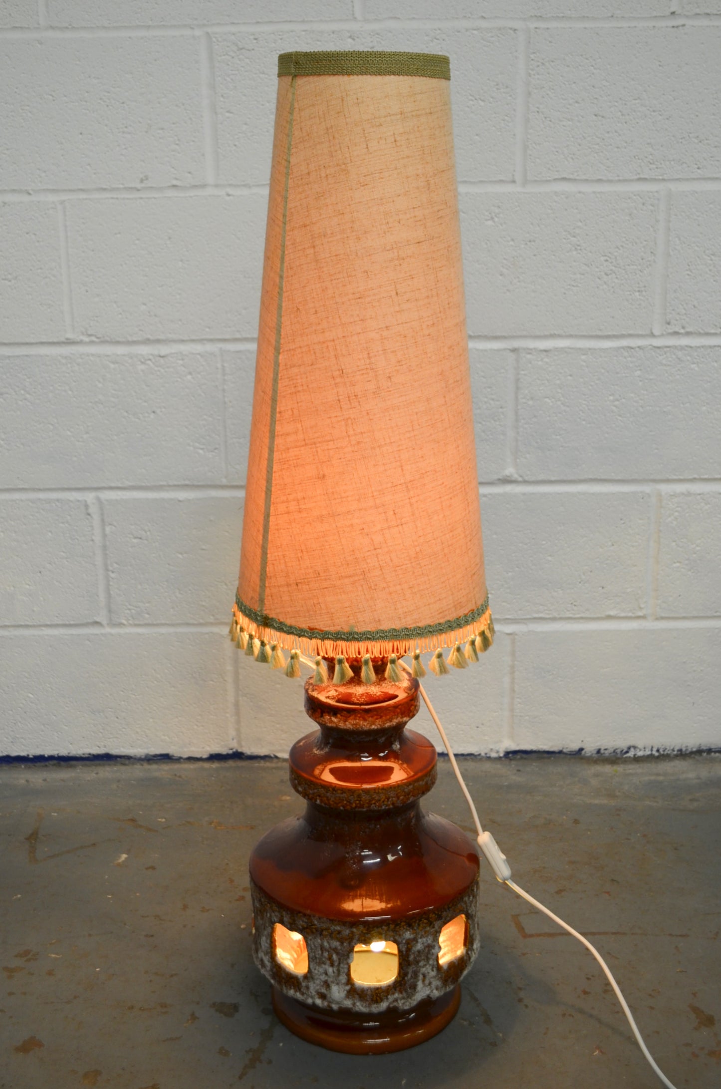 Vintage West German Pottery Lamp
