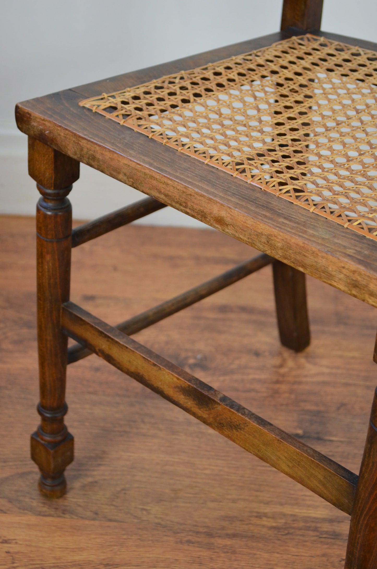 Edwardian Beech & Cane Chair