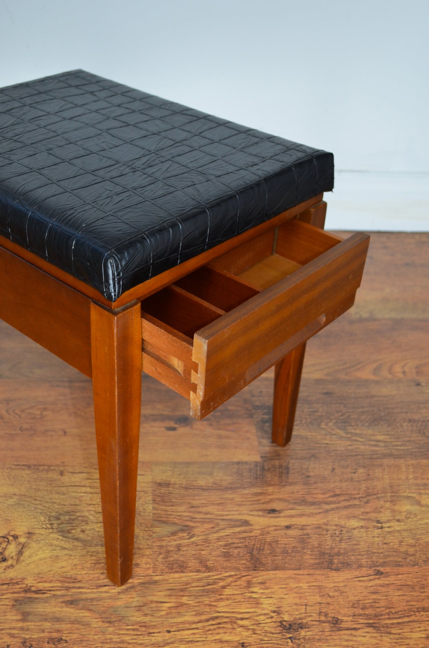 Mid Century Stool With Draw