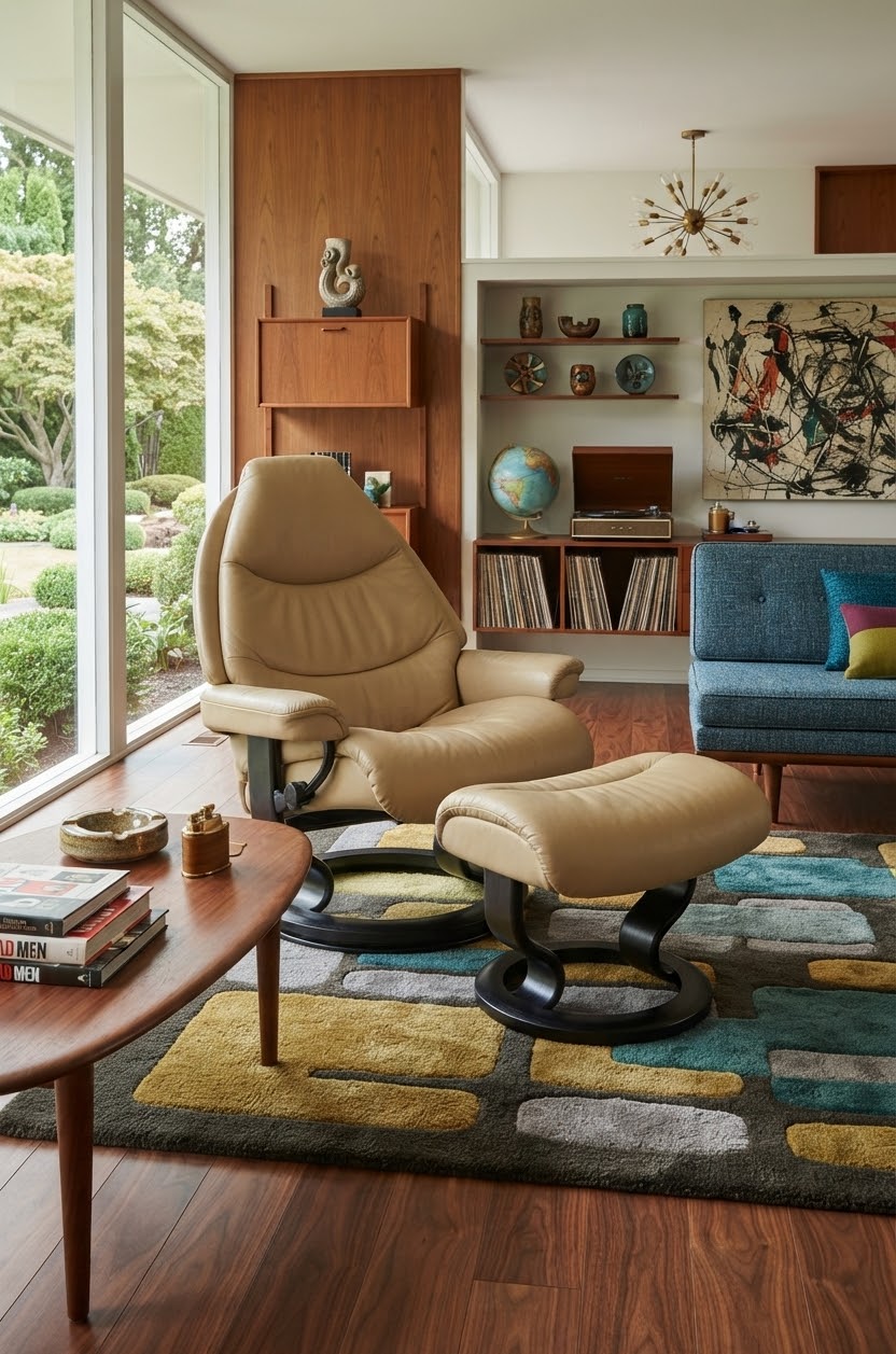 An Ekornes Stressless Voyager Lounge Chair With Footstool