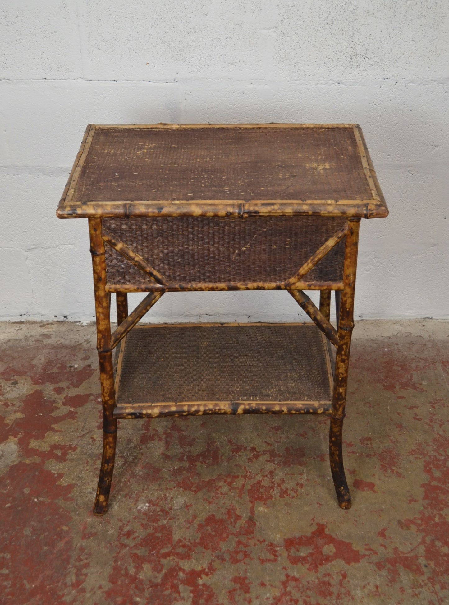 Antique Aesthetic Movement Bamboo Side/Hall Table With Storage