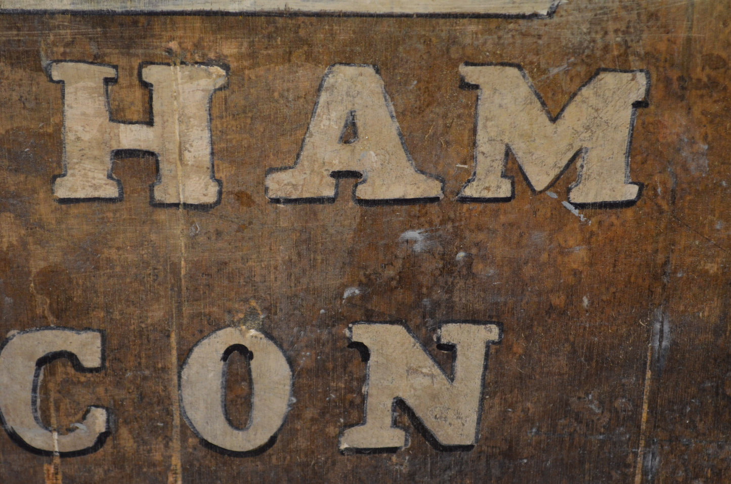 Vintage Wooden Hand Painted Shop Sign Of A Pig