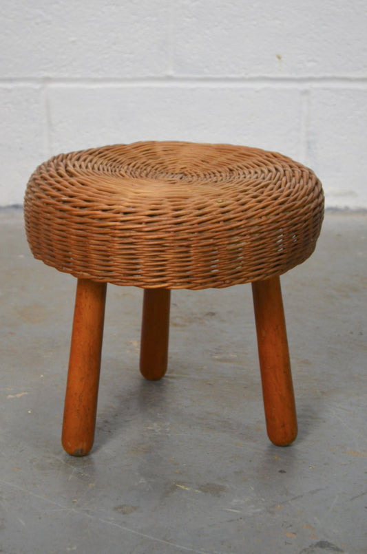 Vintage Wicker Footstool by Tony Paul