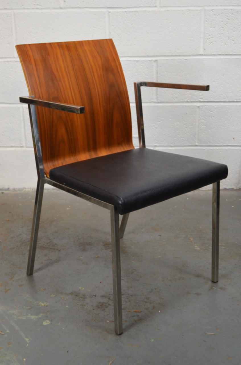 A Retro Chrome & Walnut Chair
