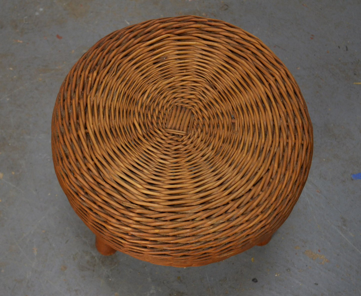 Vintage Wicker Footstool by Tony Paul