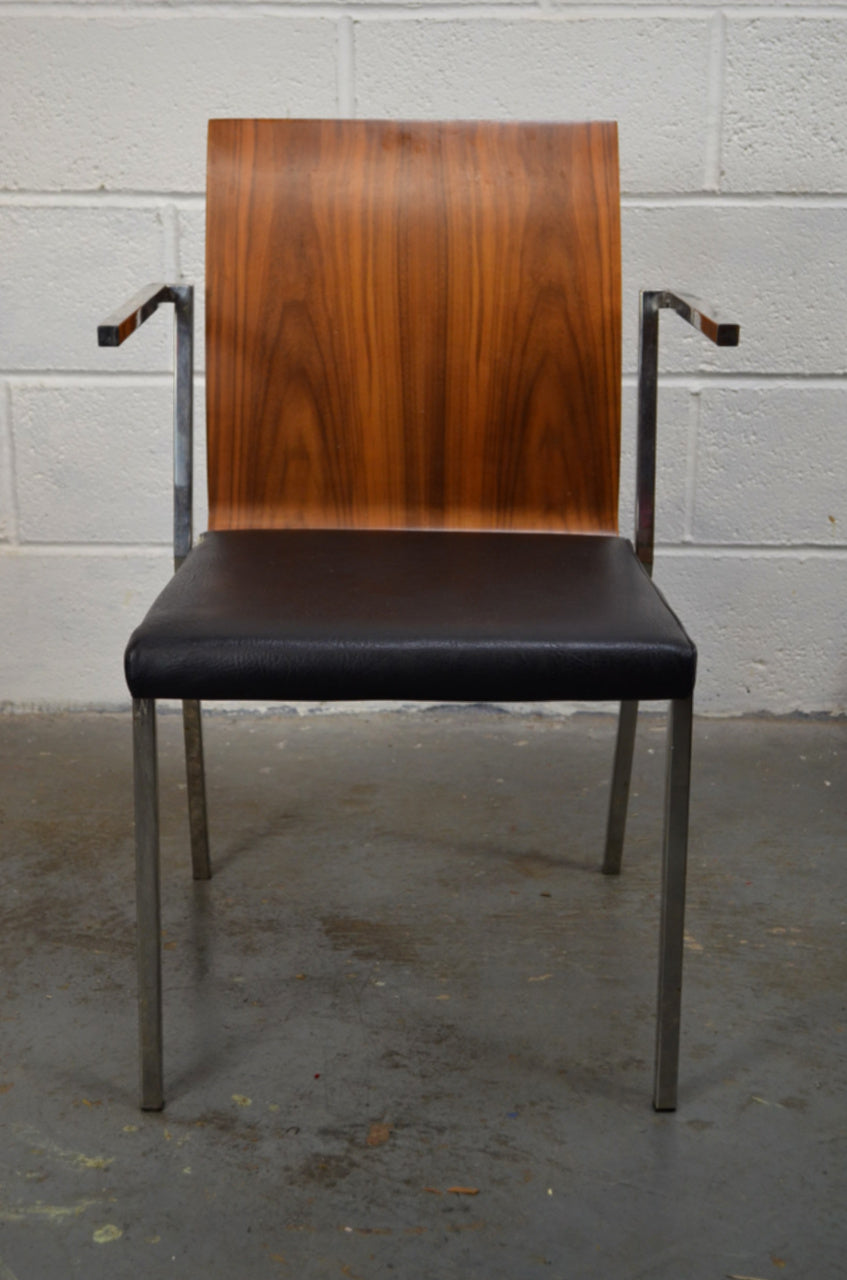 A Retro Chrome & Walnut Chair