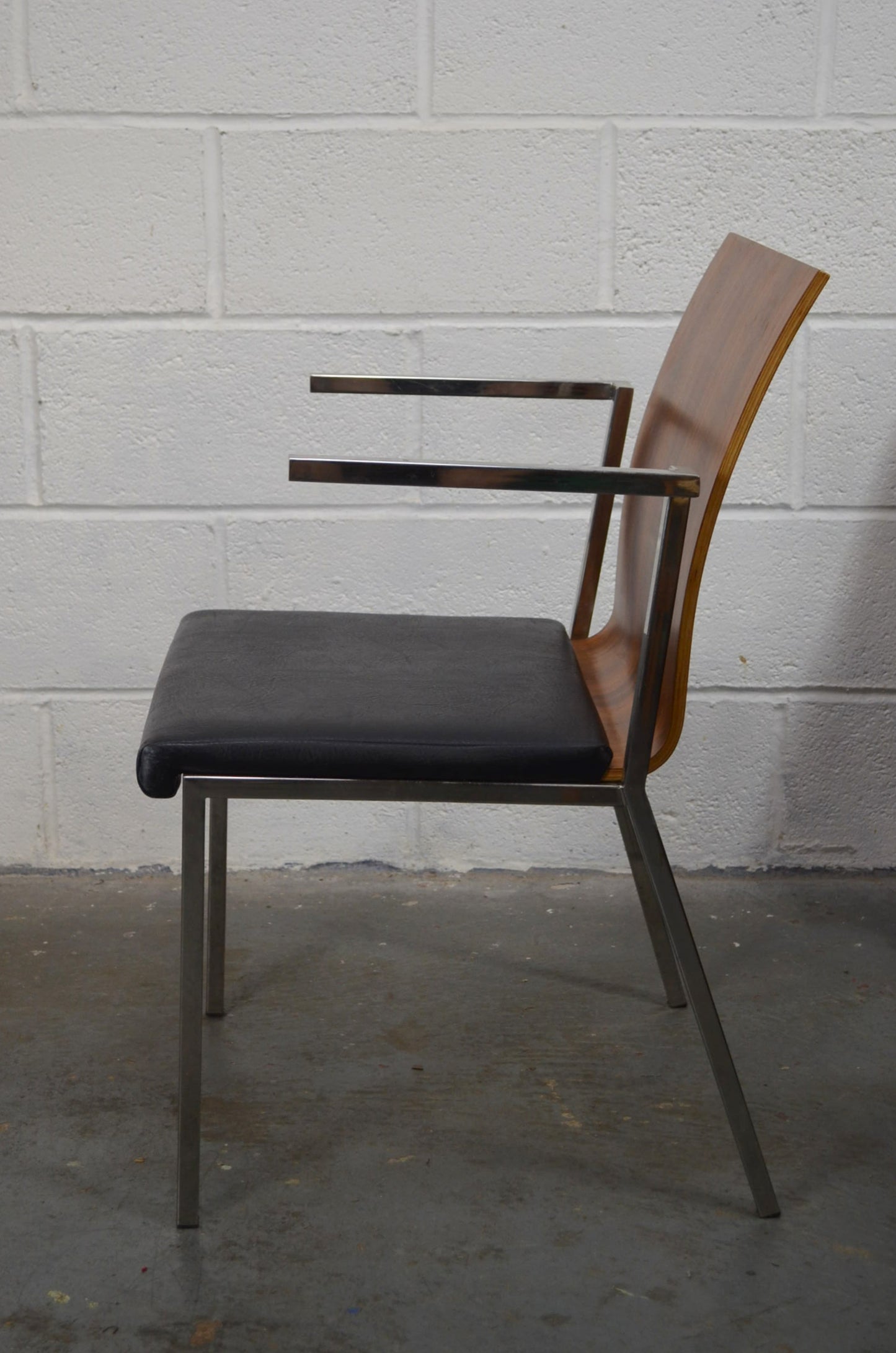 A Retro Chrome & Walnut Chair