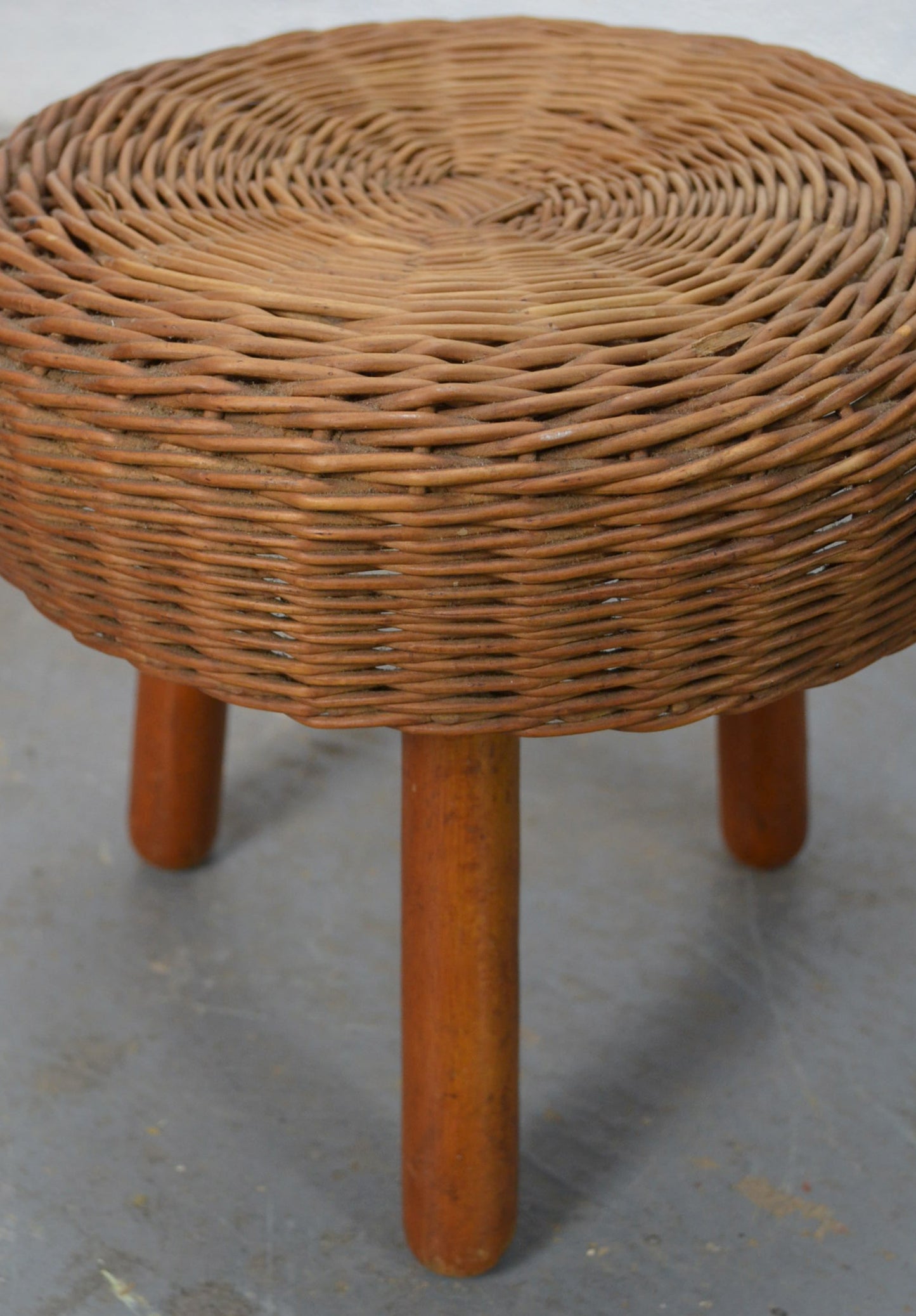 Vintage Wicker Footstool by Tony Paul