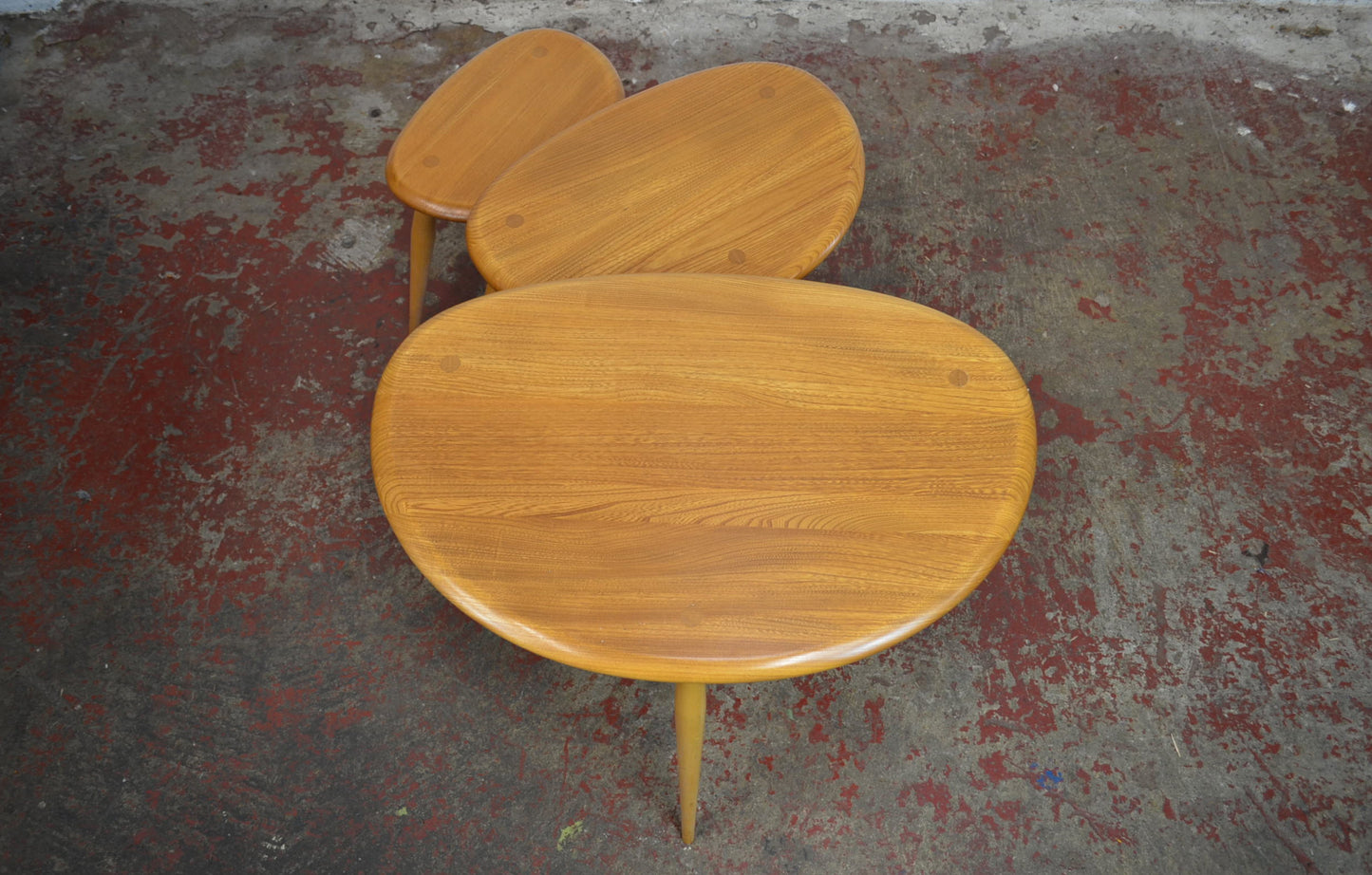 A Retro Ercol Nest Of Tables (pebble)