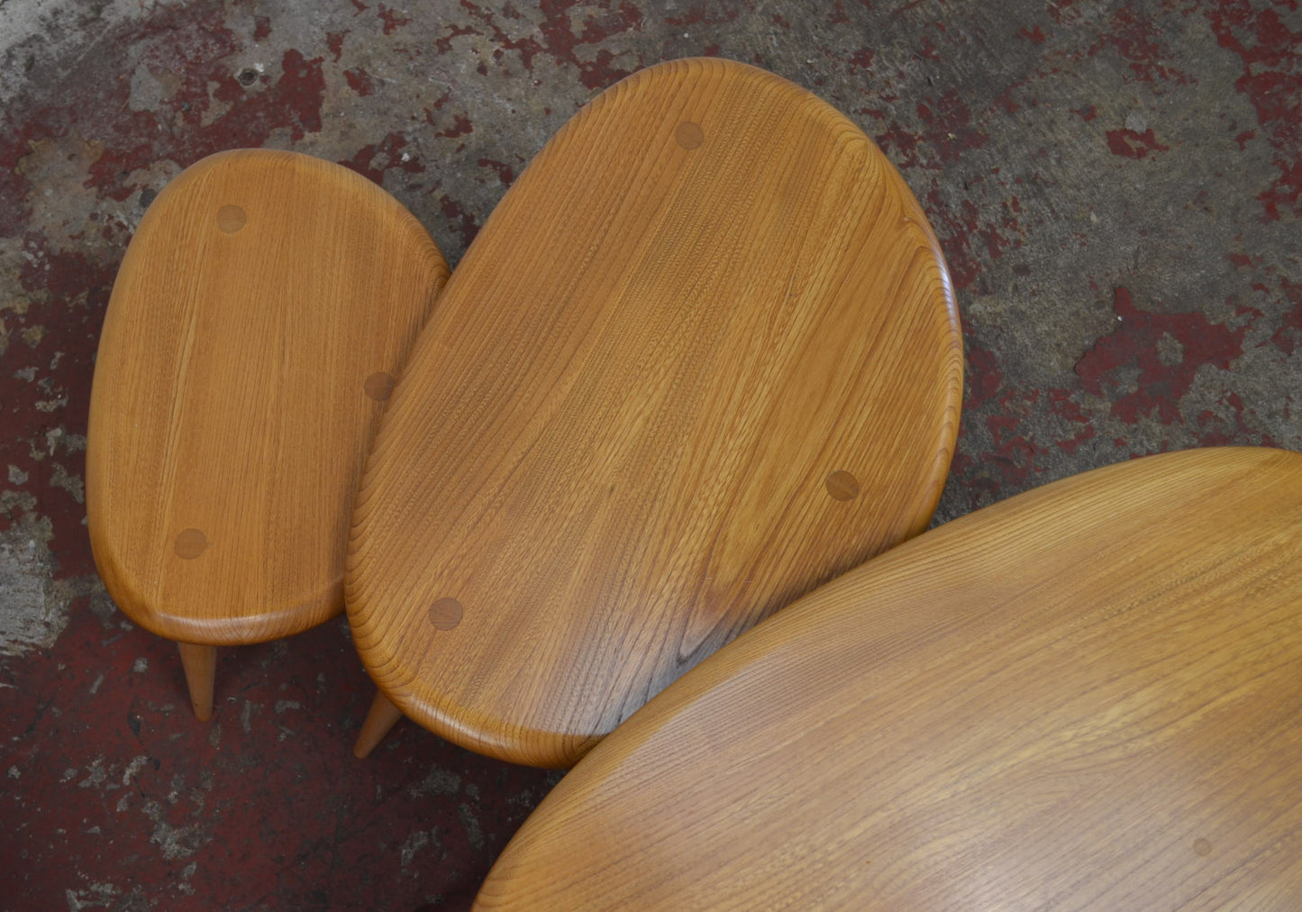 A Retro Ercol Nest Of Tables (pebble)