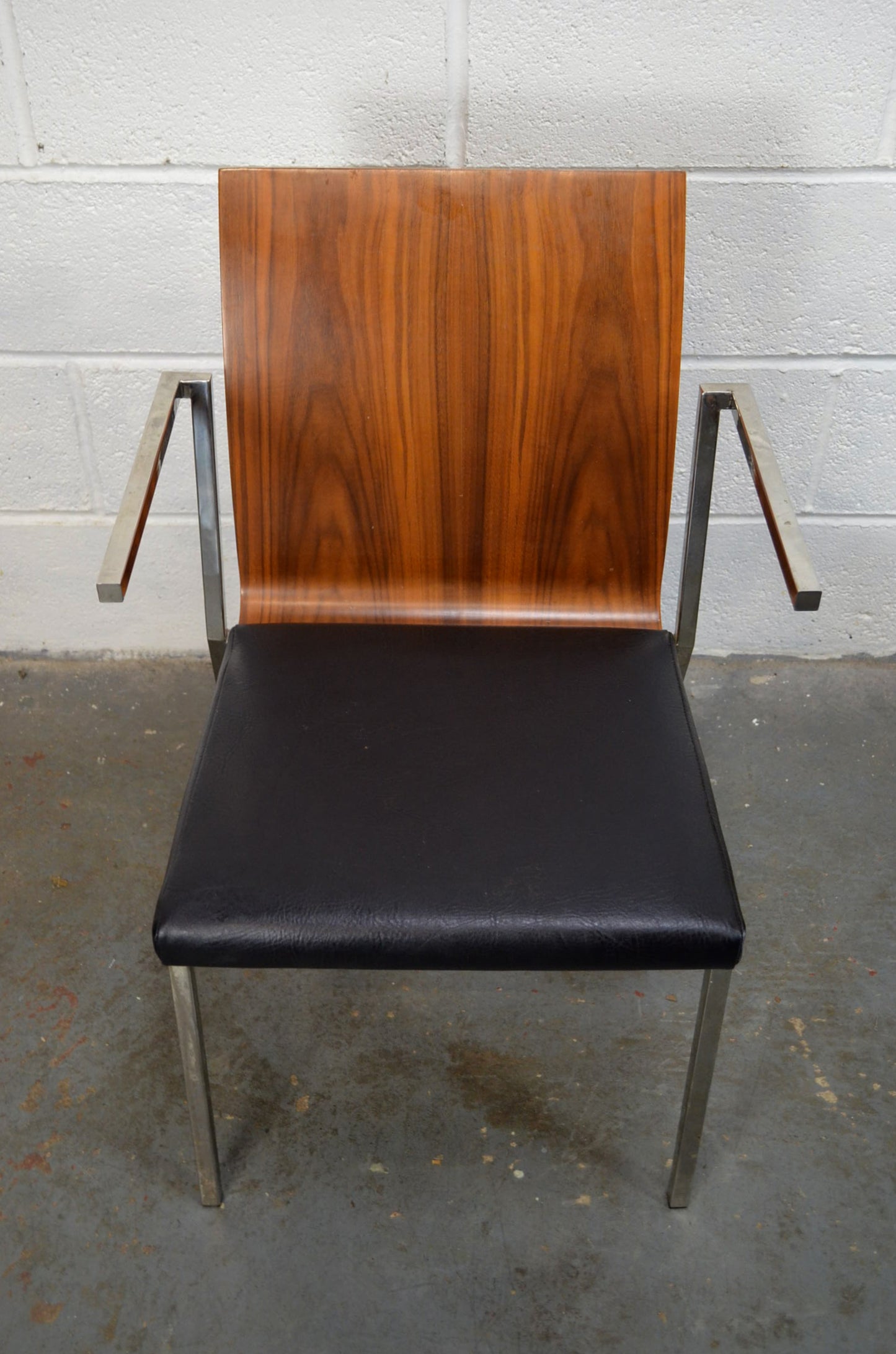 A Retro Chrome & Walnut Chair