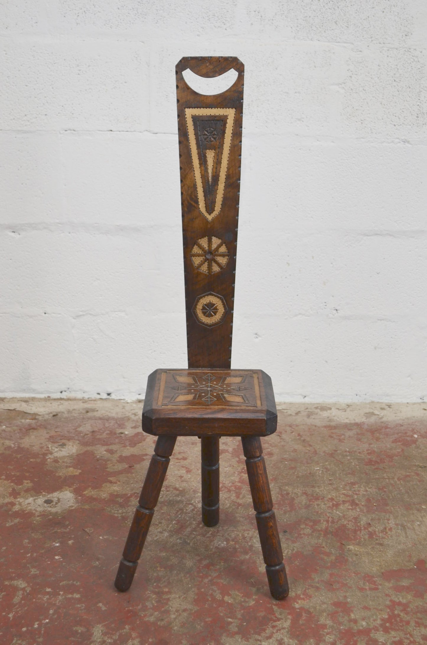Vintage Antique Style Welsh Oak Spinning Chair