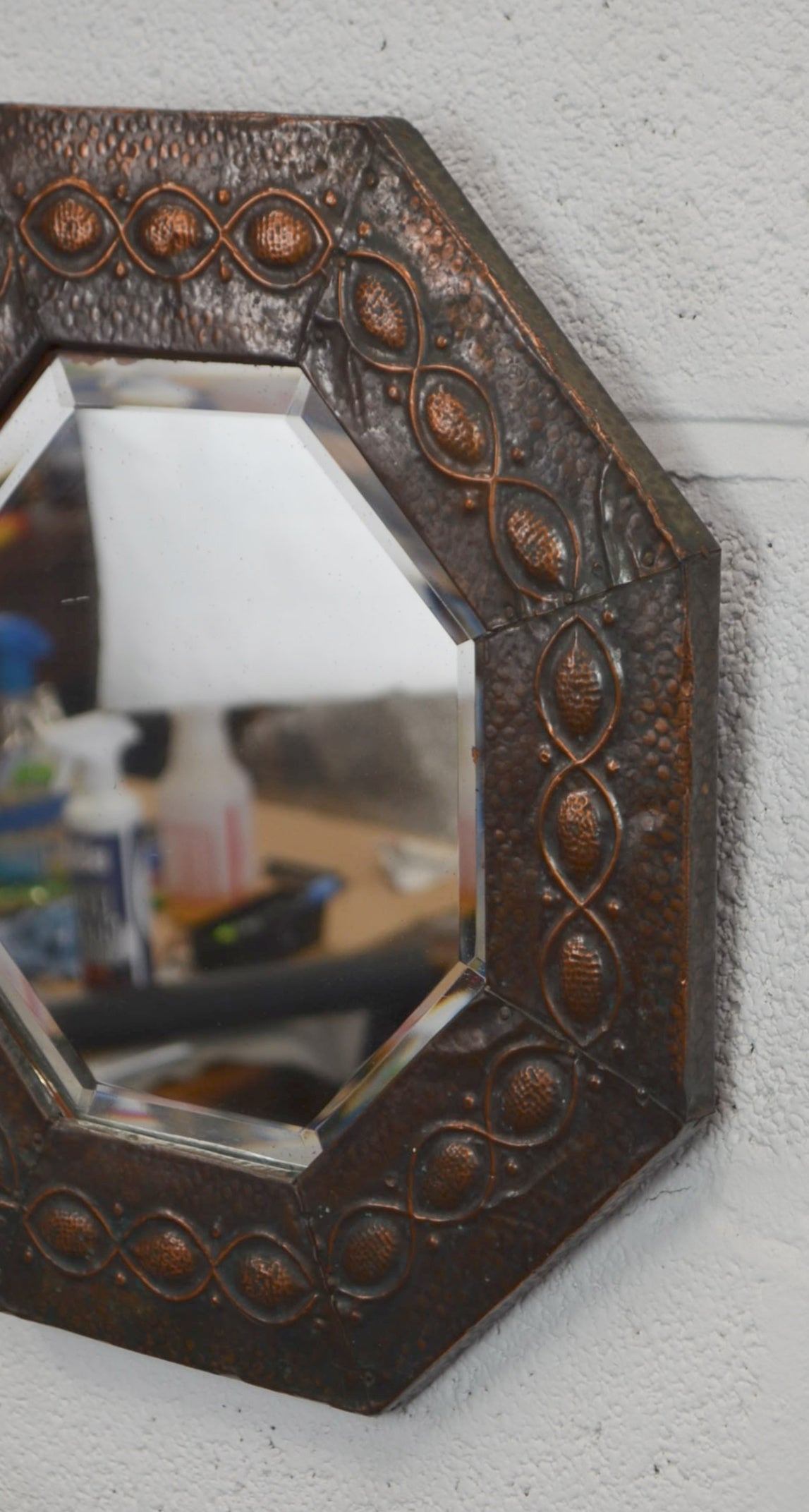 Arts & Crafts Copper Octagonal Wall Mirror