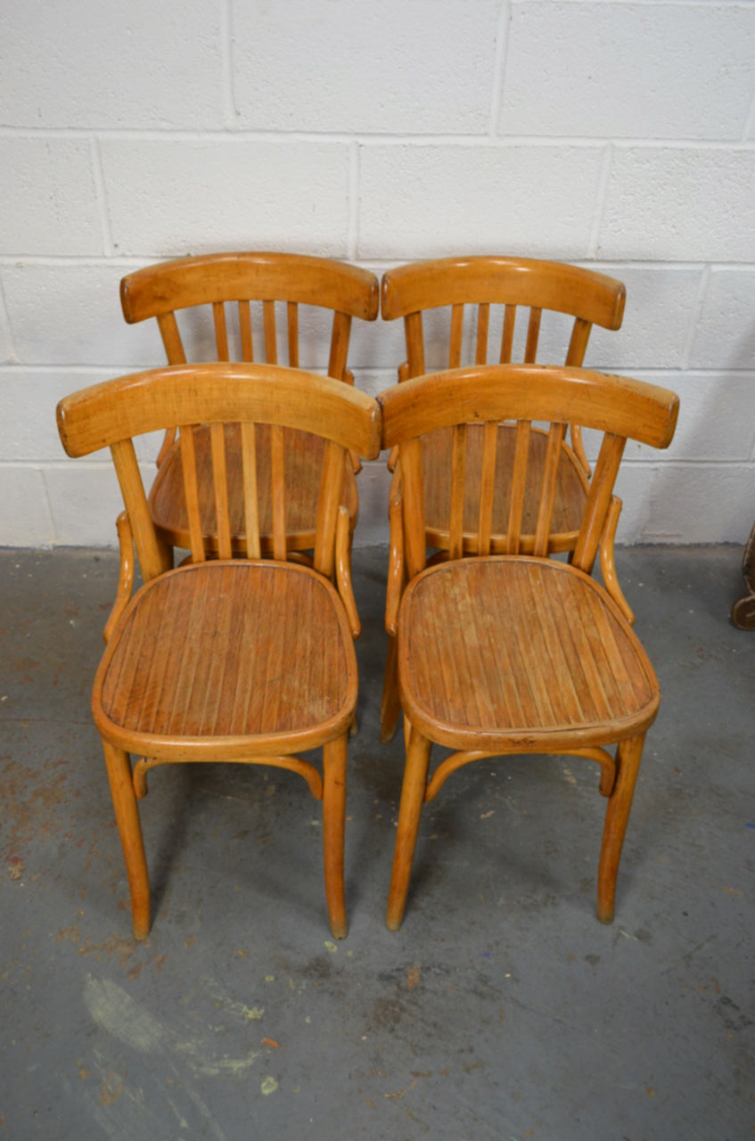A Set Of Four Vintage Bentwood Bistro/Cafe/Town Hall Chairs