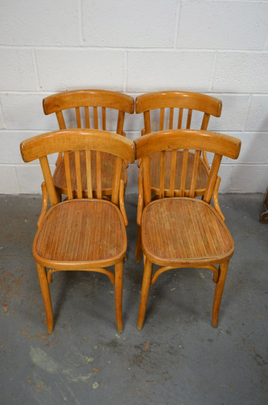 A Set Of Four Vintage Bentwood Bistro/Cafe/Town Hall Chairs