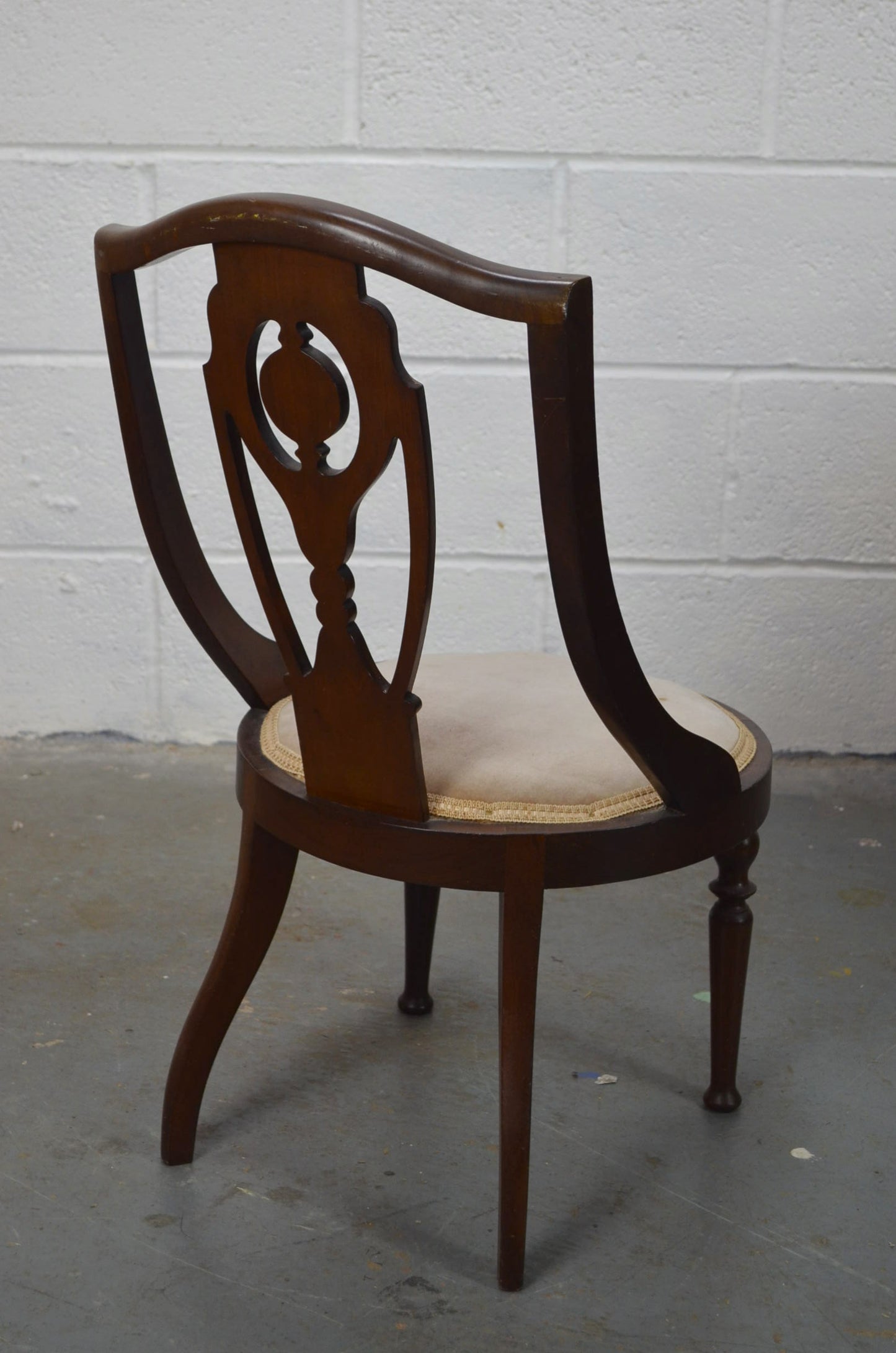 An Edwardian Inlaid Bedroom Chair With Portrait