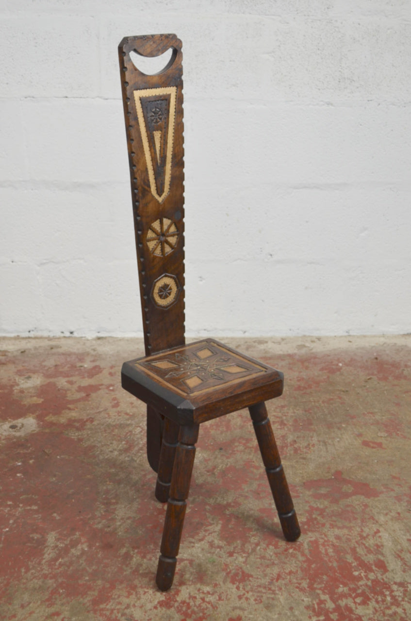 Vintage Antique Style Welsh Oak Spinning Chair