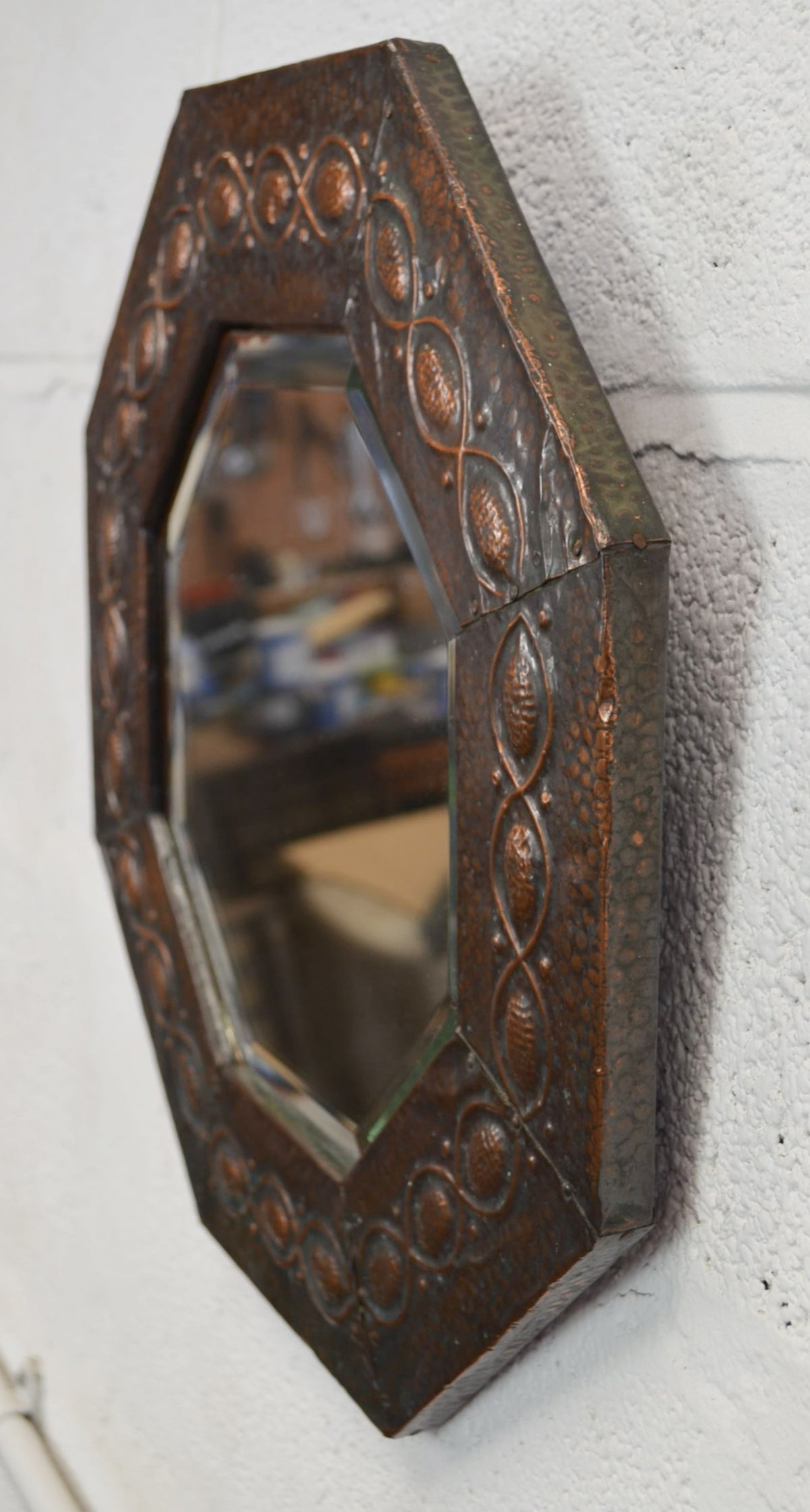 Arts & Crafts Copper Octagonal Wall Mirror