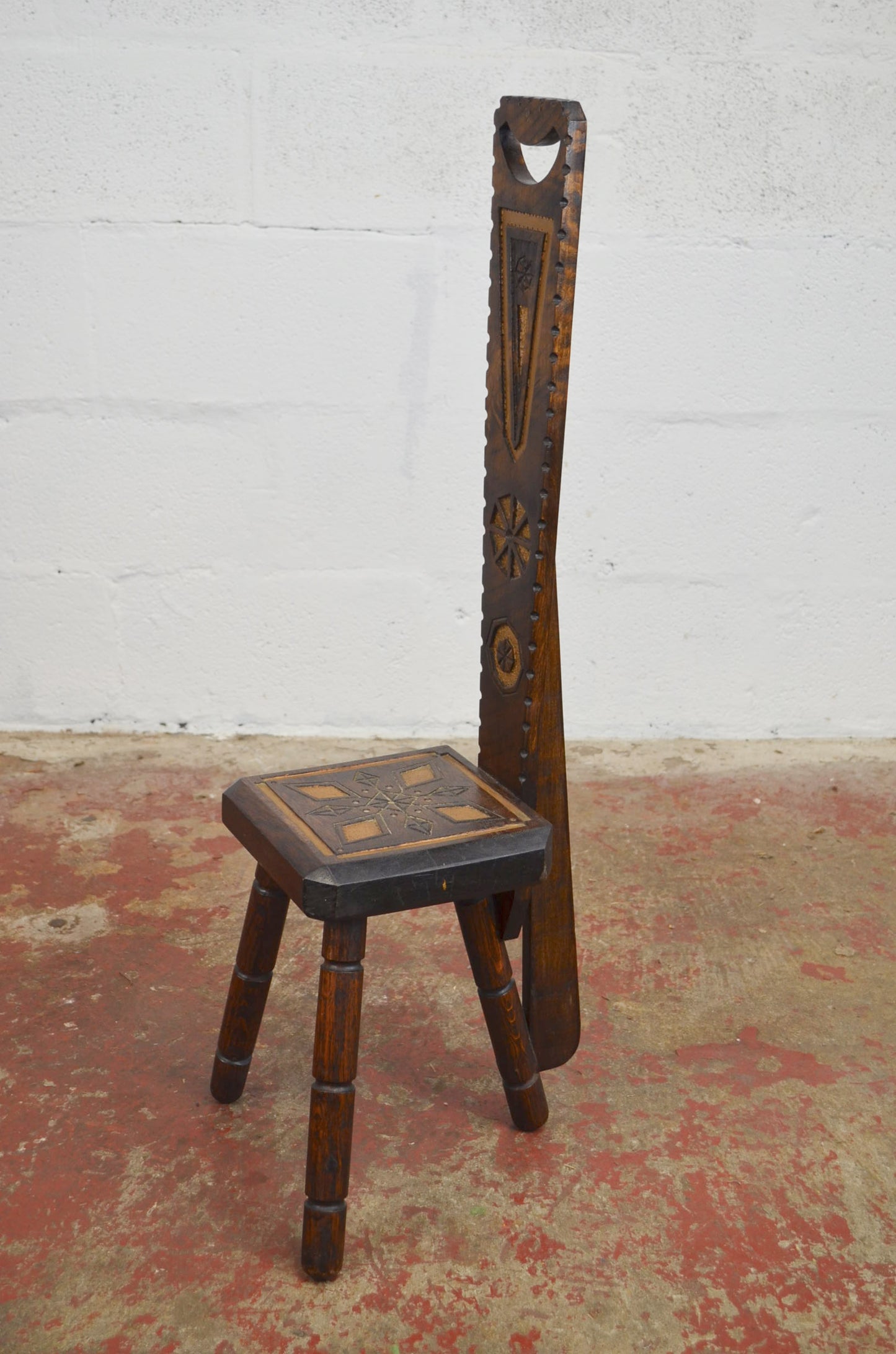 Vintage Antique Style Welsh Oak Spinning Chair