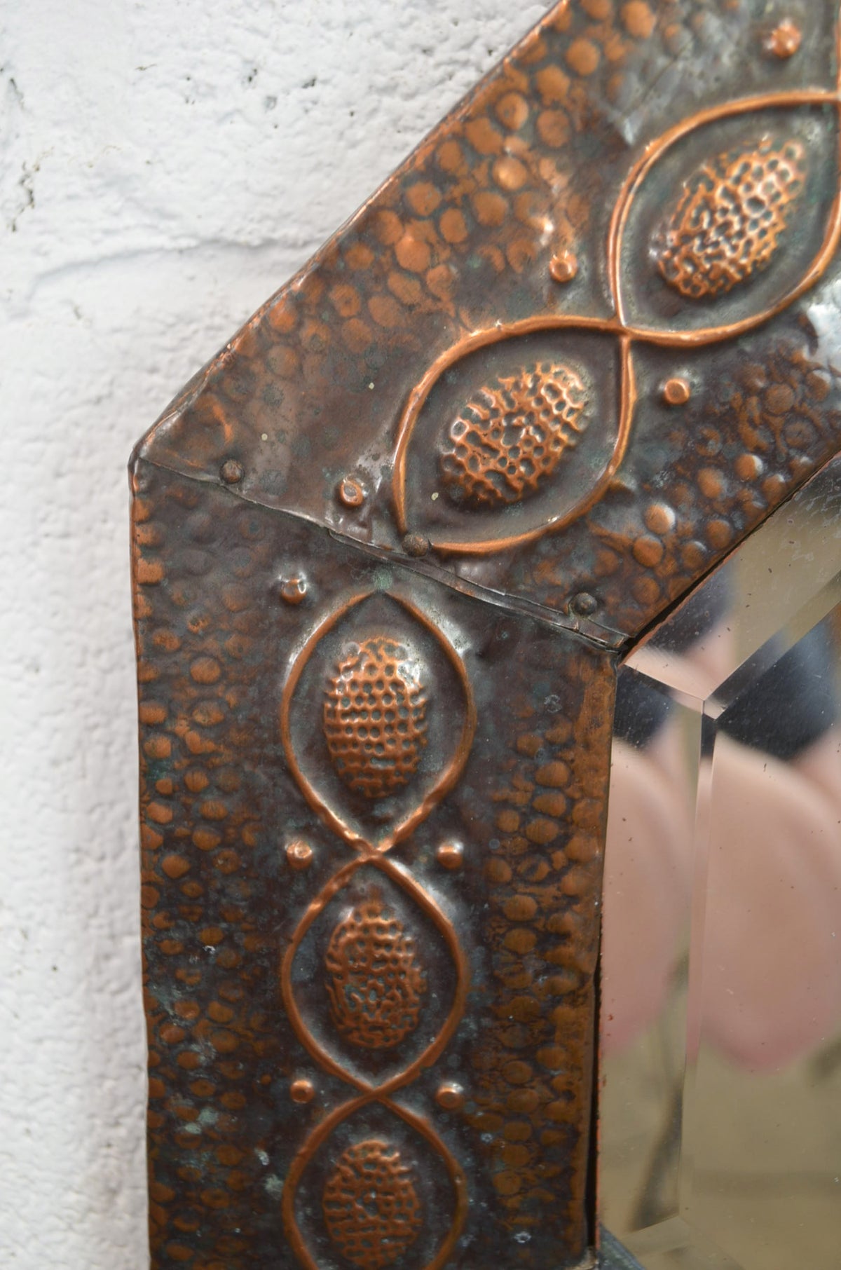 Arts & Crafts Copper Octagonal Wall Mirror