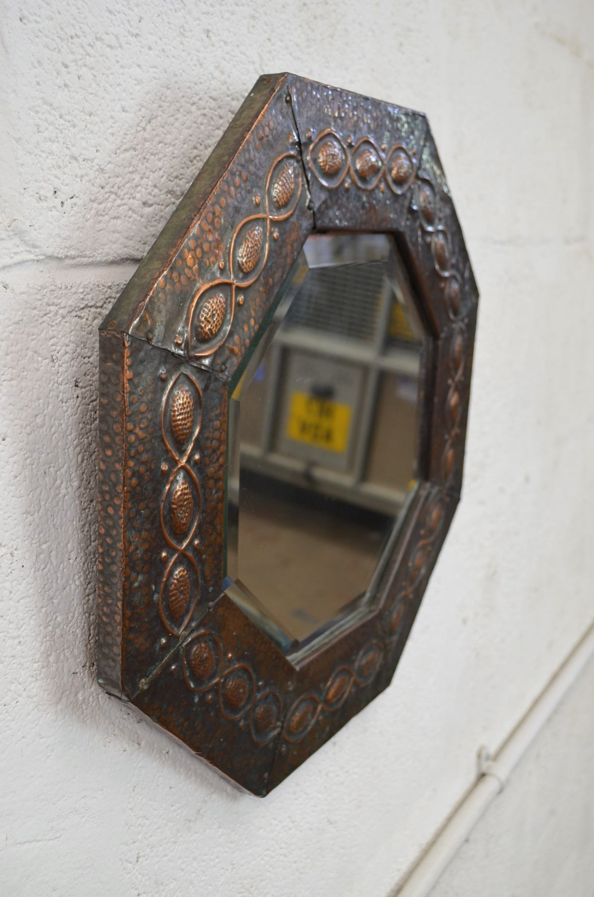 Arts & Crafts Copper Octagonal Wall Mirror