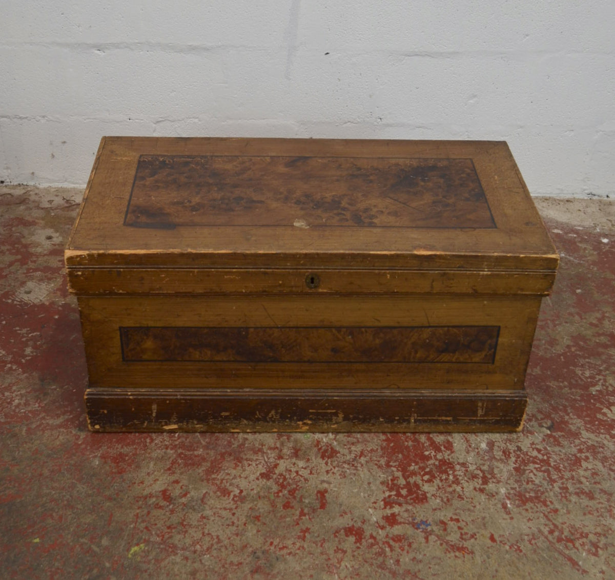 A 19th Century Painted Pine Blanket Box