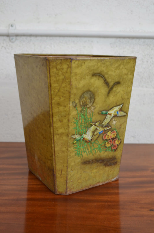 Vintage Metal Waste Paper Bin