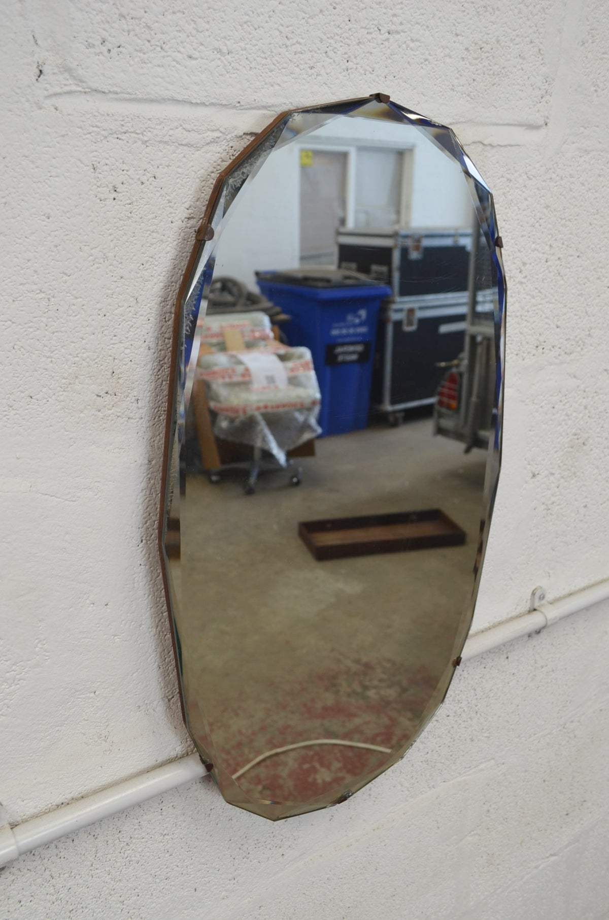 Vintage Art Deco Oval Wall Mirror