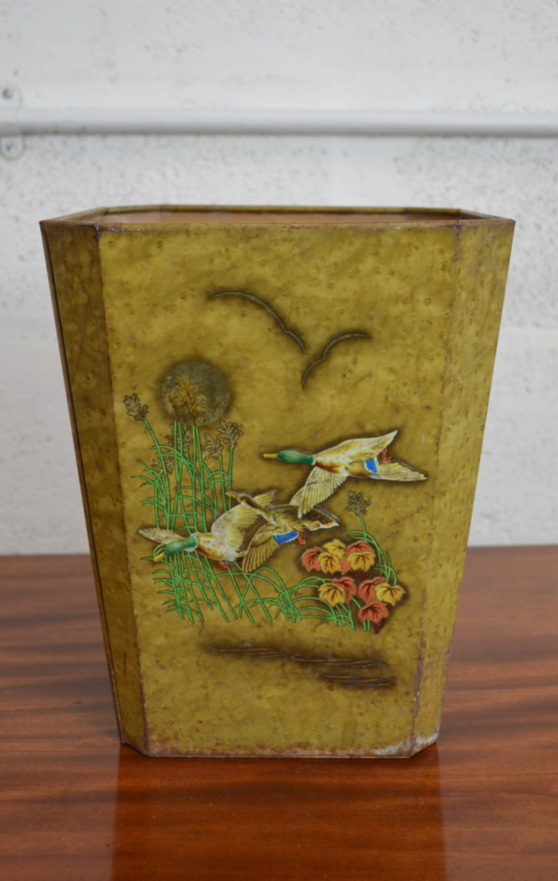 Vintage Metal Waste Paper Bin