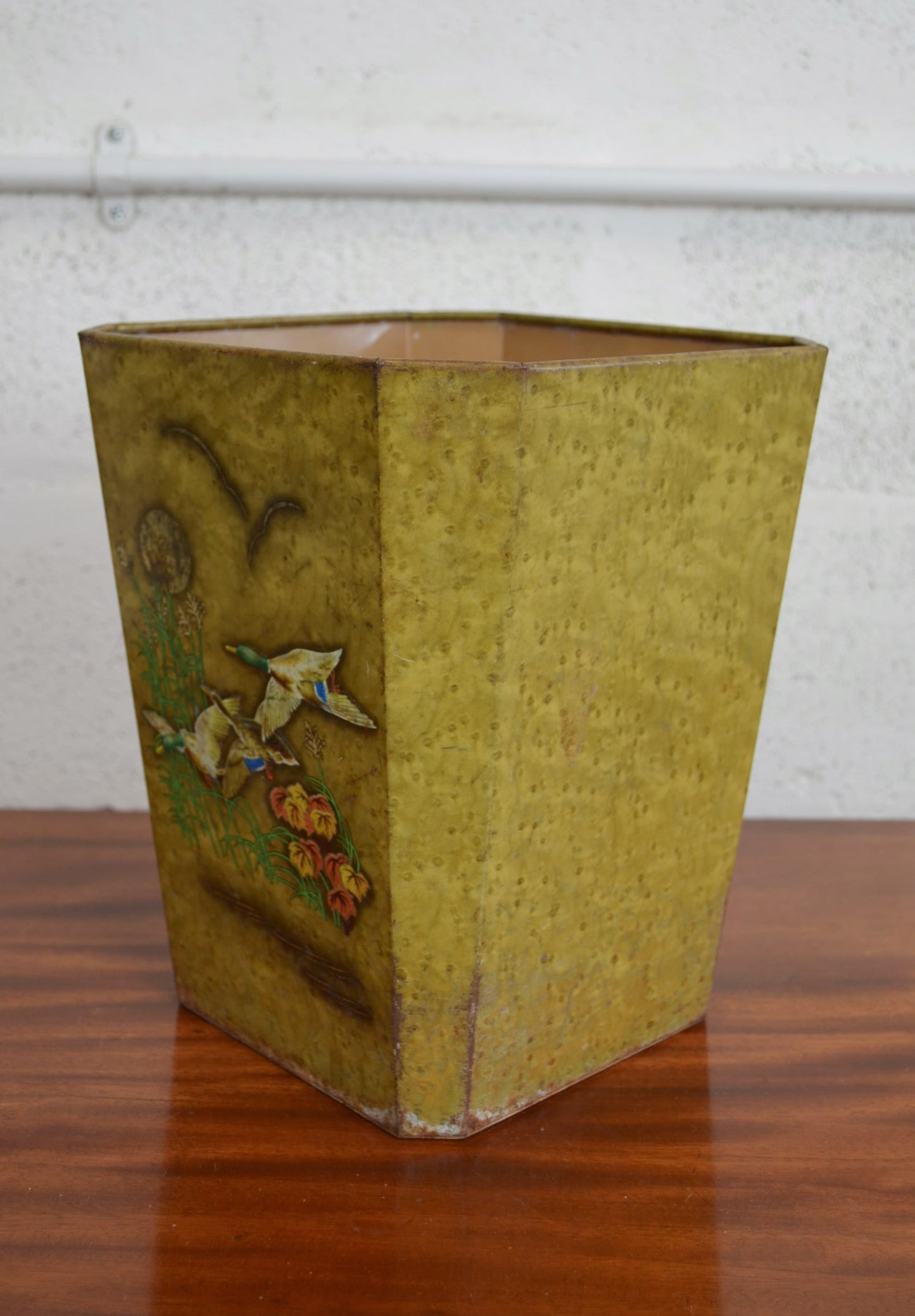Vintage Metal Waste Paper Bin