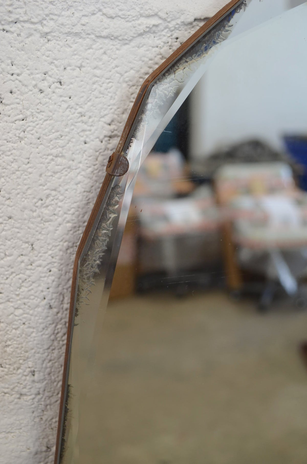 Vintage Art Deco Oval Wall Mirror