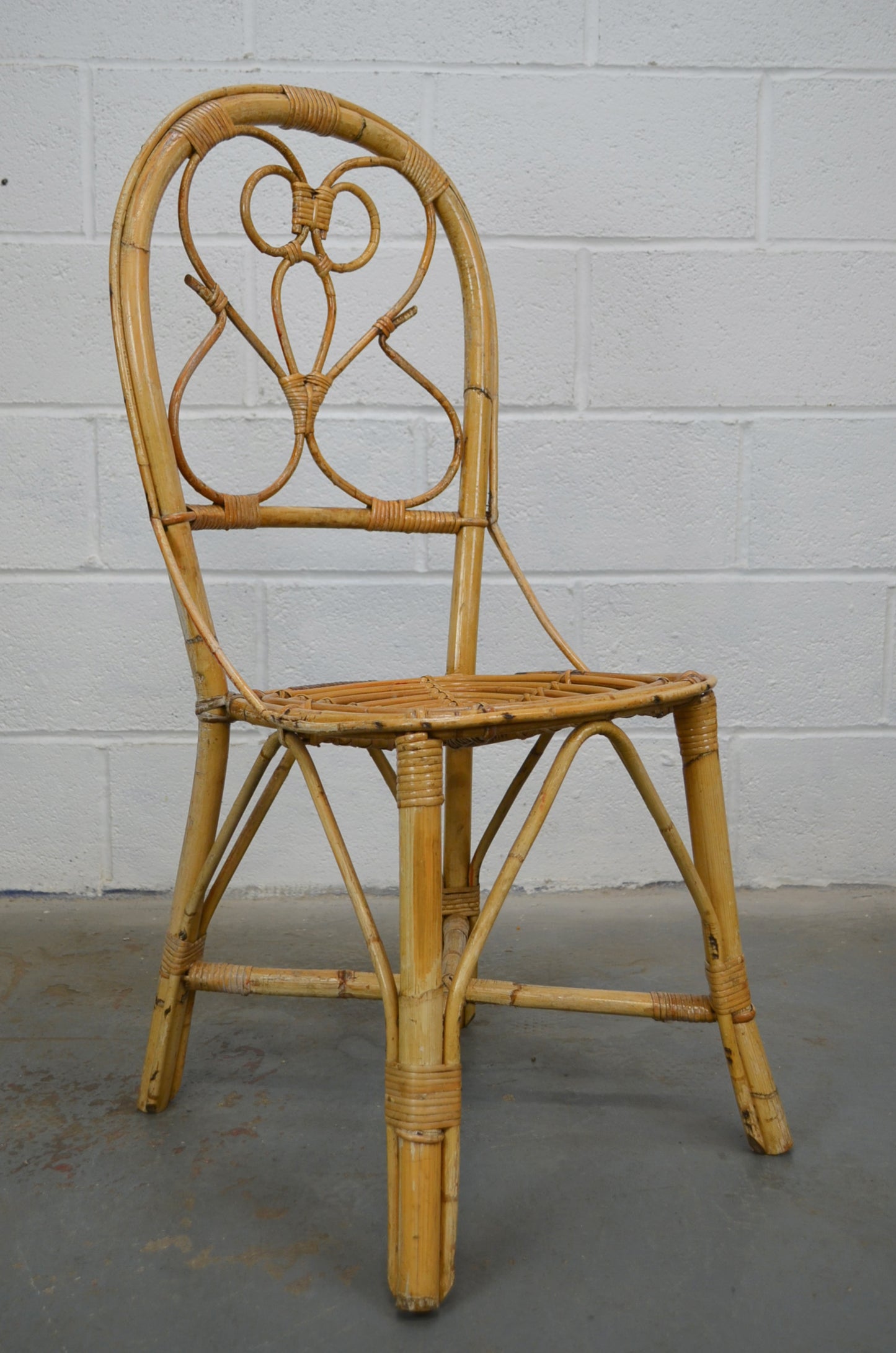 Set Of Four Vintage Bamboo Dining Chairs