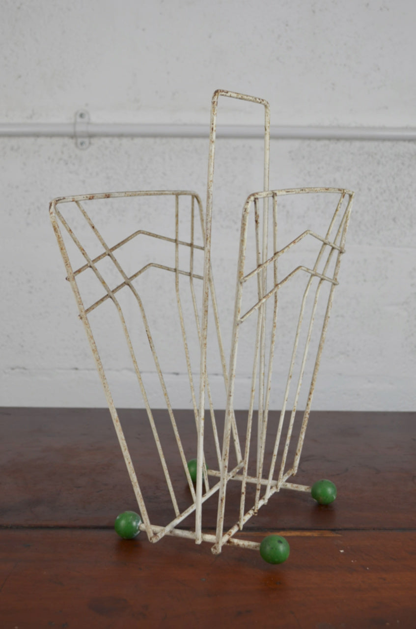 Vintage Atomic Wire Magazine Rack