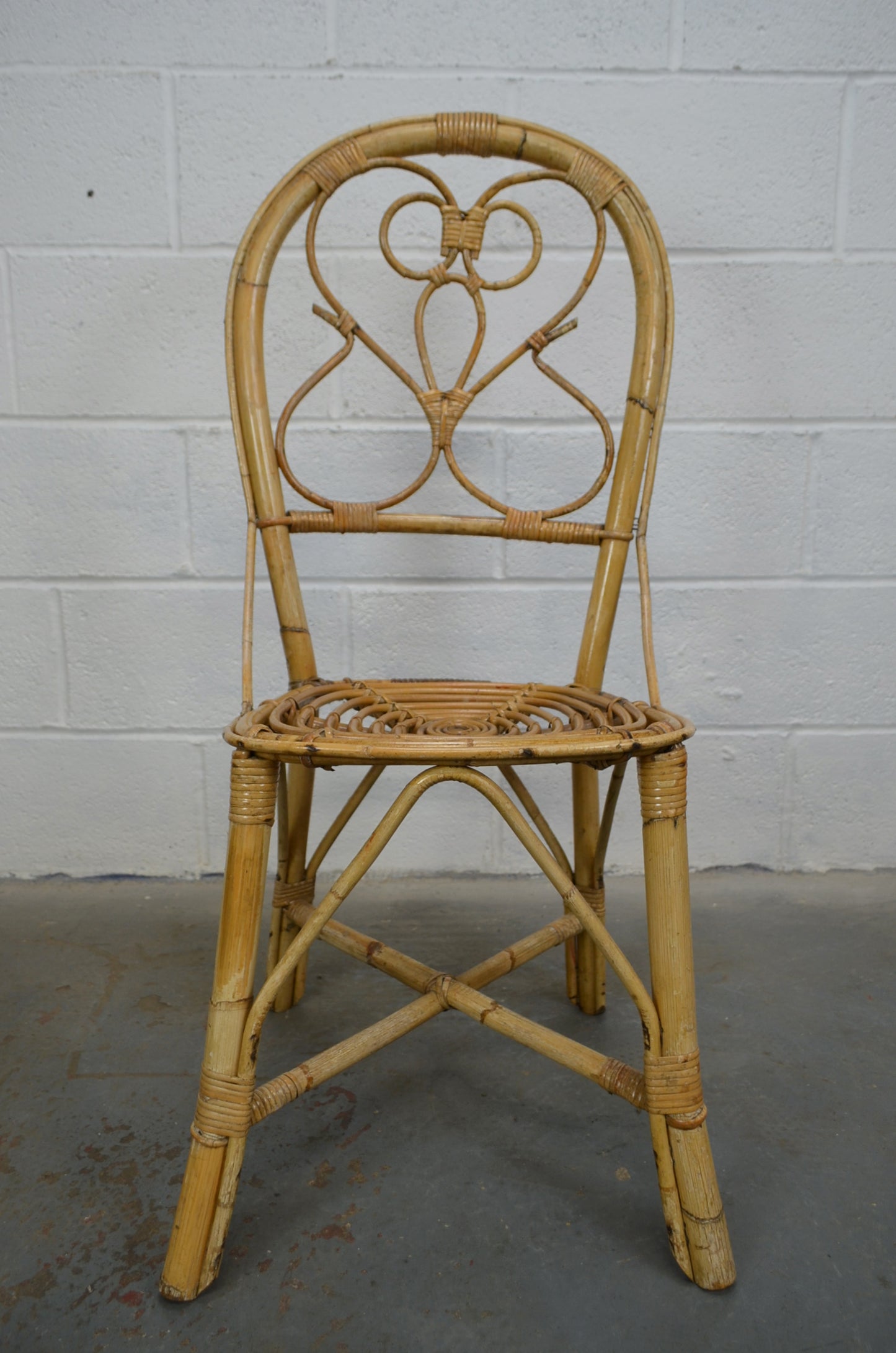 Set Of Four Vintage Bamboo Dining Chairs