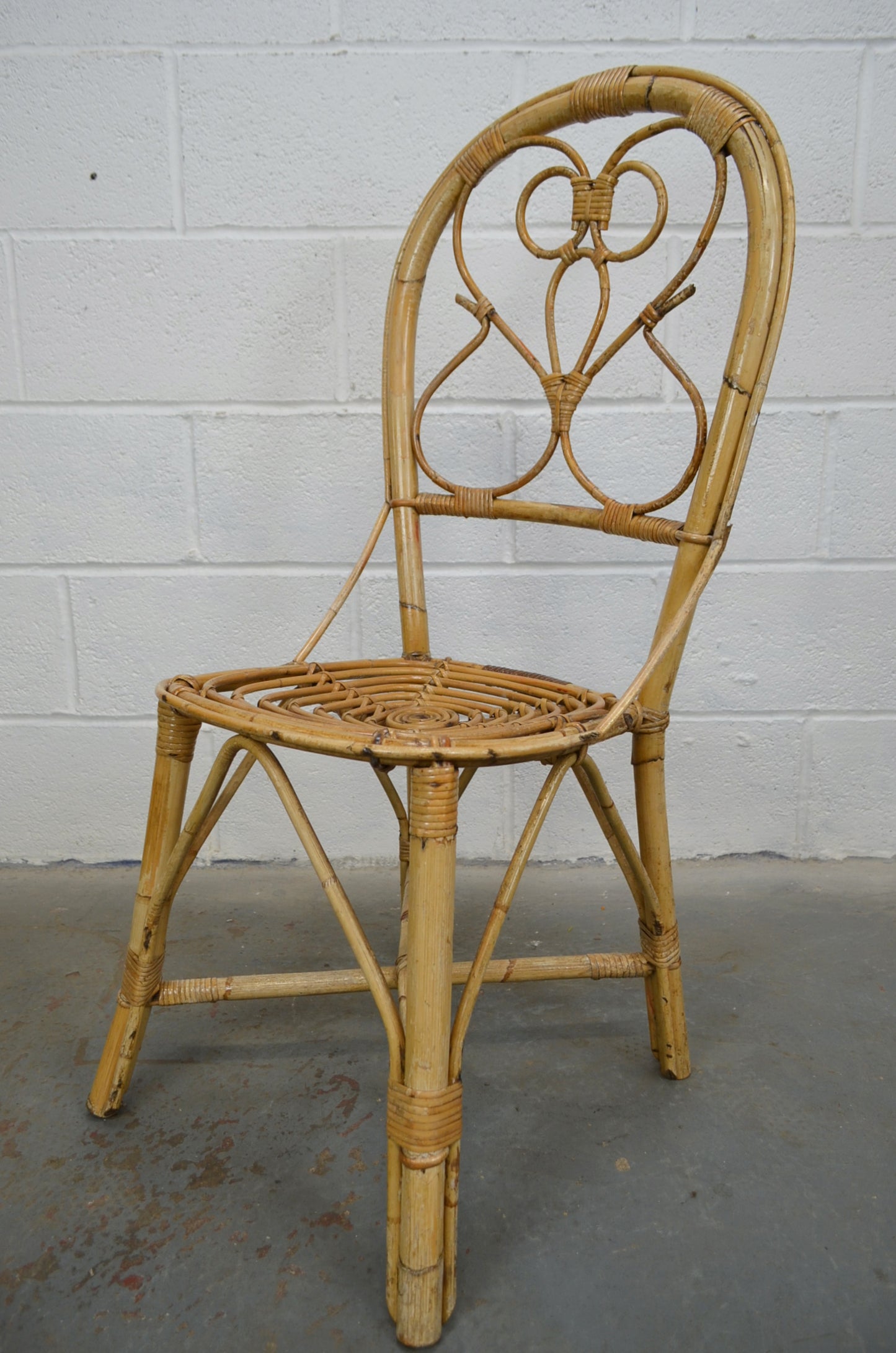Set Of Four Vintage Bamboo Dining Chairs