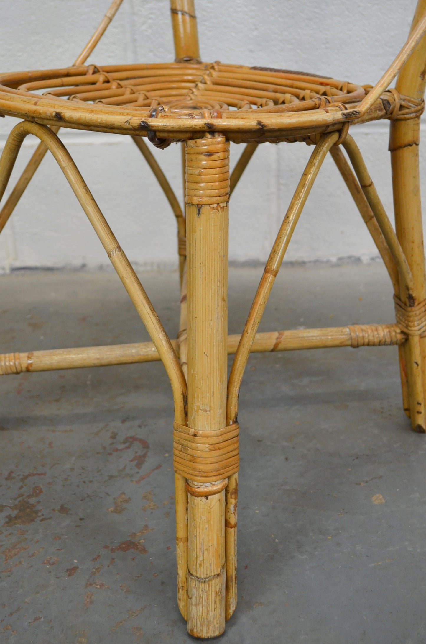 Set Of Four Vintage Bamboo Dining Chairs