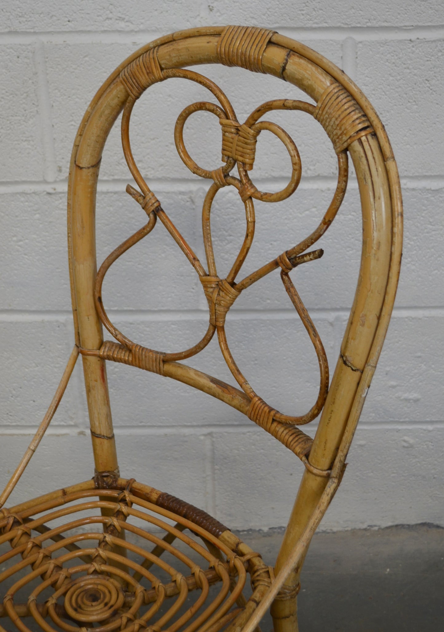 Set Of Four Vintage Bamboo Dining Chairs