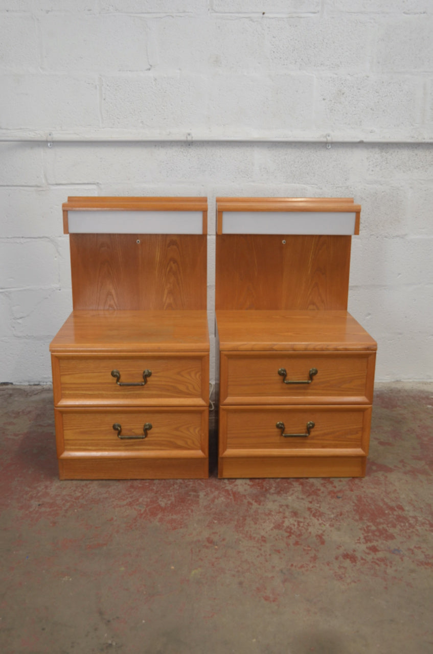 Vintage G Plan Bedside Chest Of Drawers With Lamps