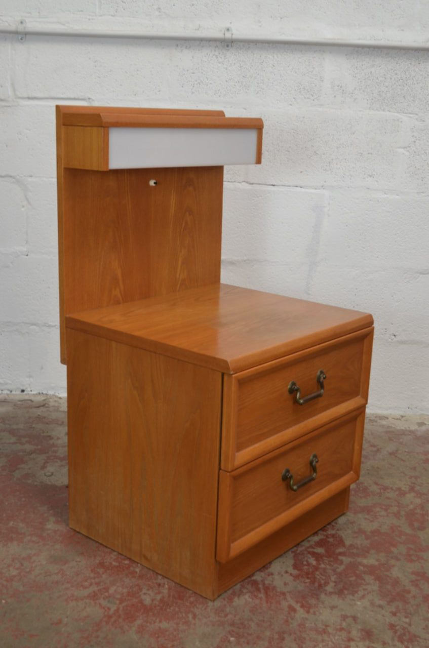 Vintage G Plan Bedside Chest Of Drawers With Lamps