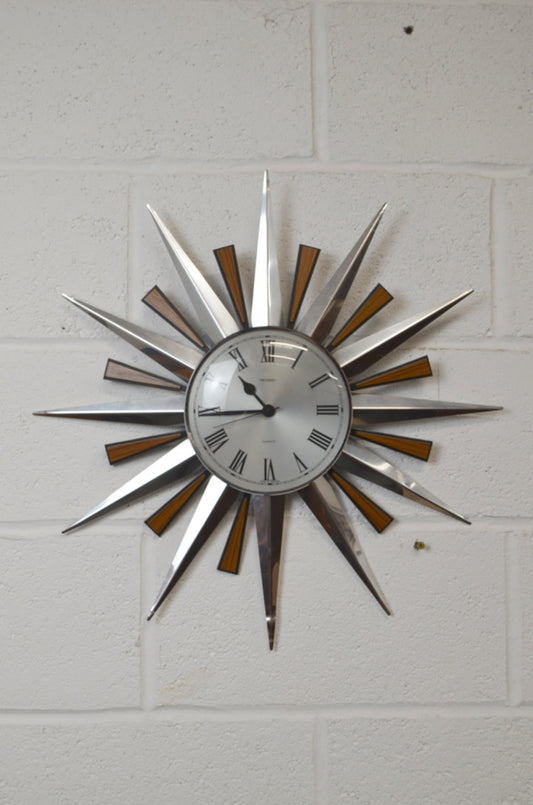 Vintage Sunburst Wall Clock