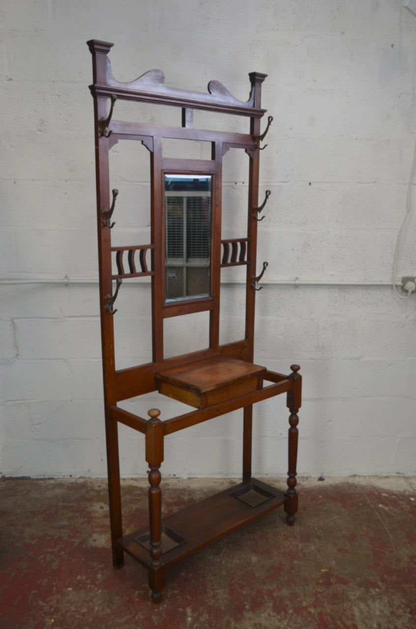 An Antique Oak Victorian Hall Stand