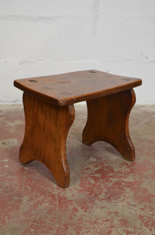 Early 19th Century Rustic Wooden Footstool/Milk Stool